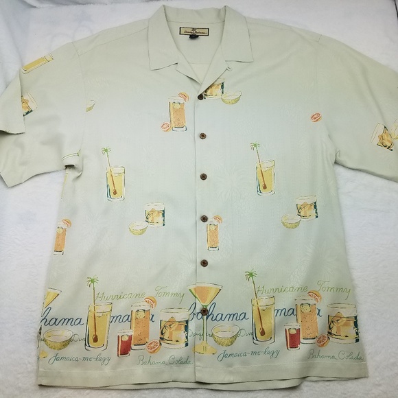 Tommy Bahama Other - Tommy Bahama Silk Hawaiian Button Shirt Drinks